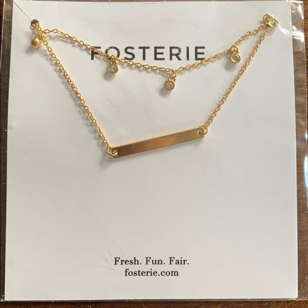 Fosterie Layered Gold Bar Necklace
